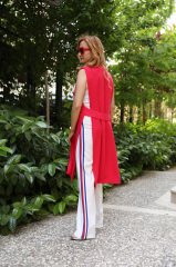 BEYAZ YAN ŞERİTLİ PANTALON