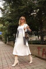 KREM TRİKO ETEK